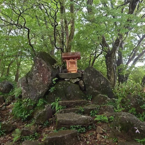 筑波山の女体山の手前にセキレイ石があります。